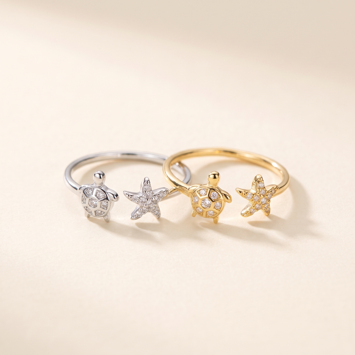Sea Turtle Starfish Ocean Ring – Albella Jewelry