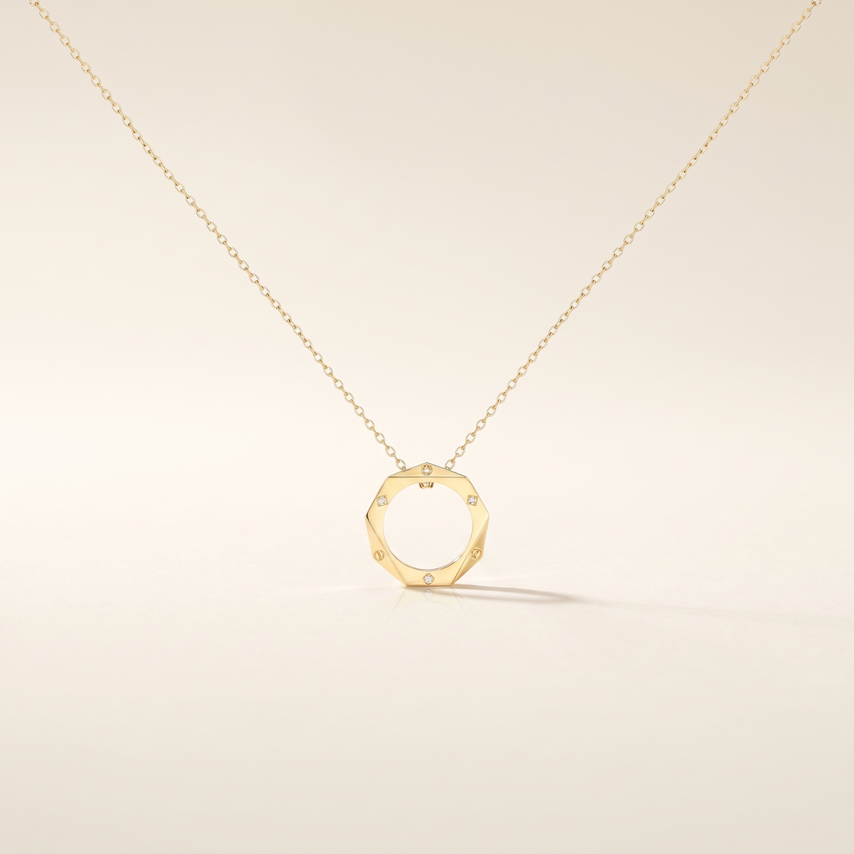 Geometric Diamond Circle Necklace – Albella Jewelry
