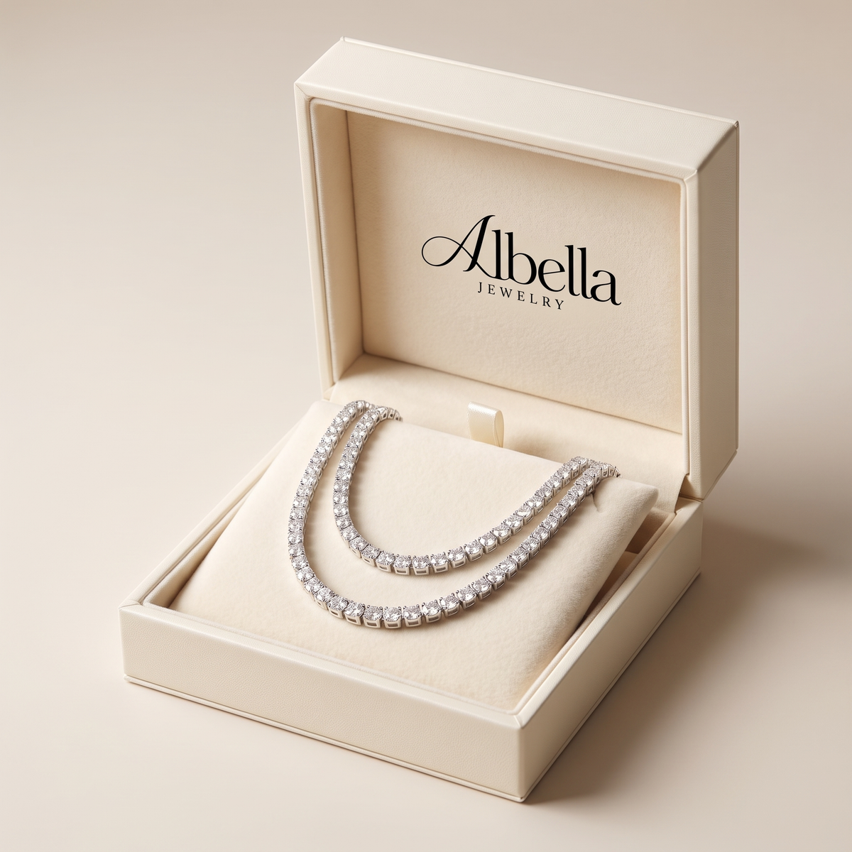 Minimal Tennis Set in Albella Jewelry gift box