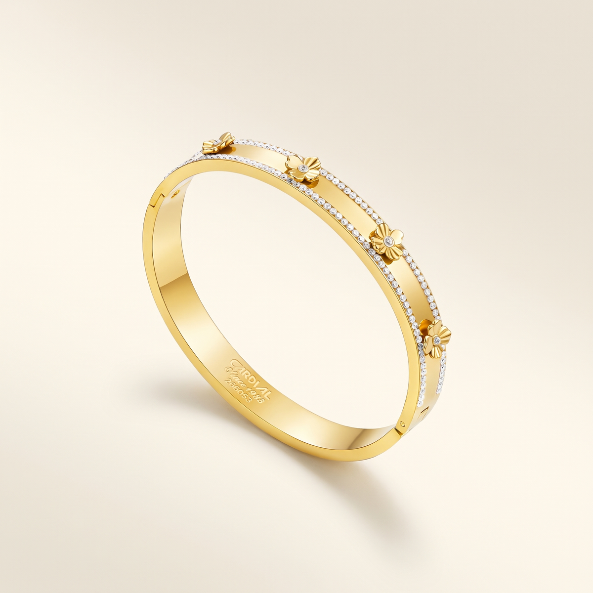 Floral Crystal Bangle Bracelet – Albella Jewelry