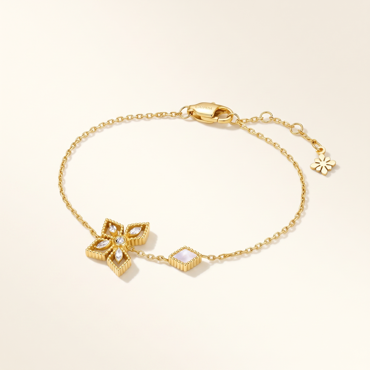 Floral Crystal Adjustable Bracelet – Albella Jewelry