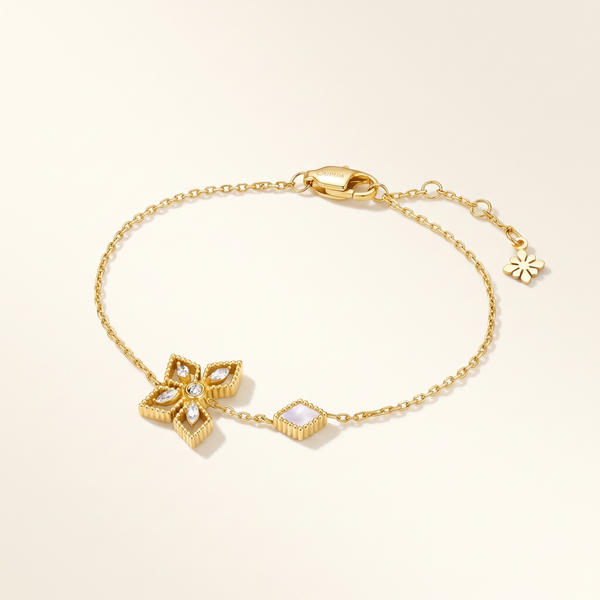 Floral Crystal Adjustable Bracelet – Albella Jewelry