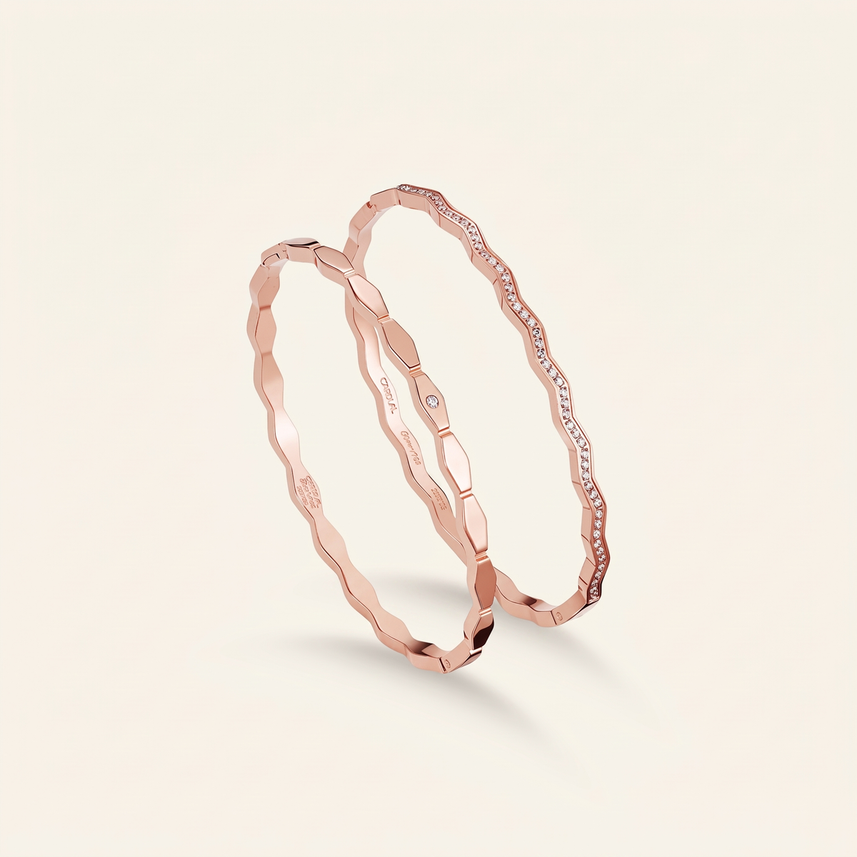 Wavy Crystal Double Band Bracelet – Albella Jewelry