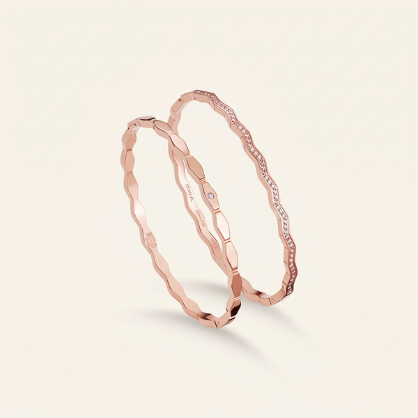 Wavy Crystal Double Band Bracelet – Albella Jewelry