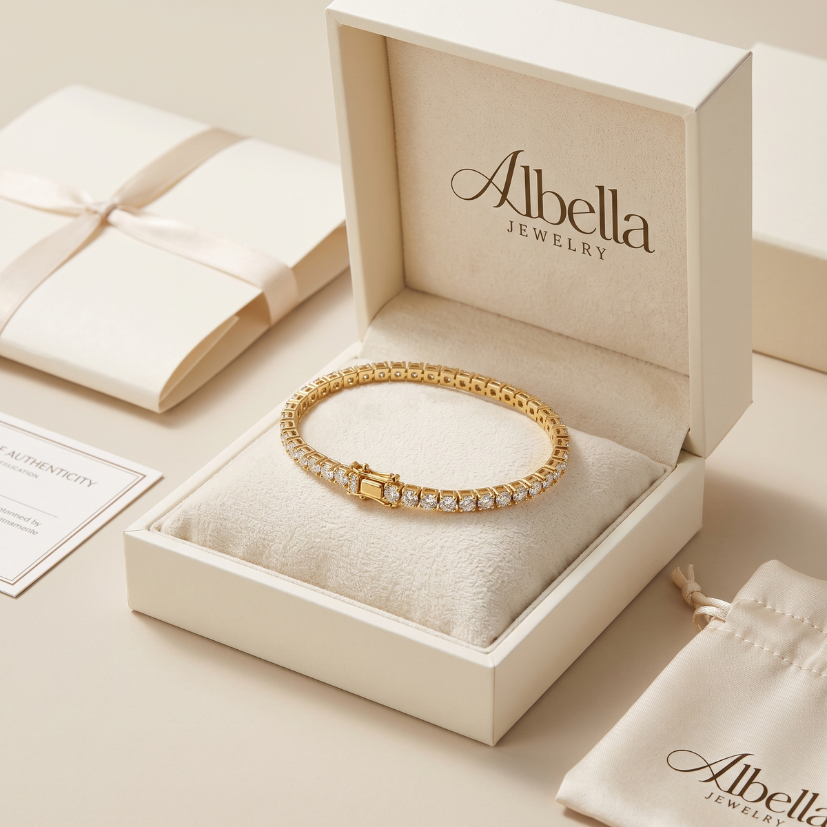 Sparkling Tennis Style Bracelet in Albella Jewelry gift box