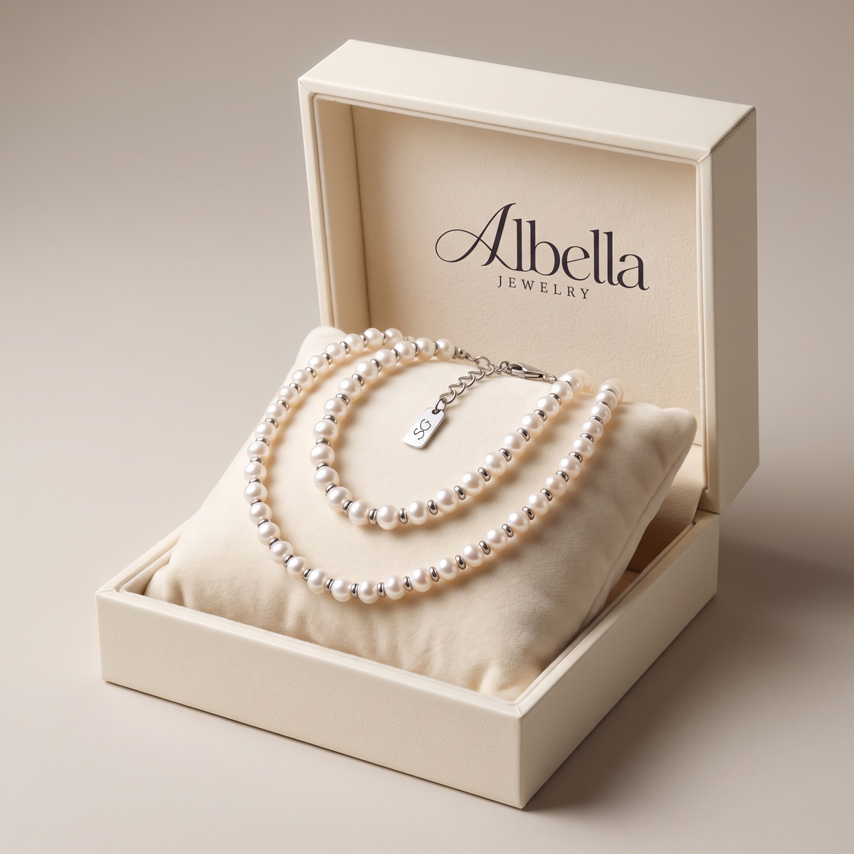 Classic Pearl Set in Albella Jewelry gift box