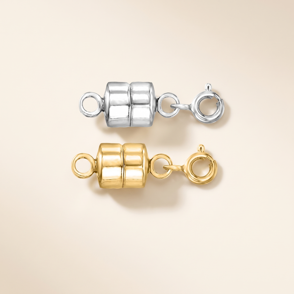 Italian Sterling Silver and 18kt Gold Over Sterling Jewelry Set: Two Magnetic Clasp Converters – Albella Jewelry