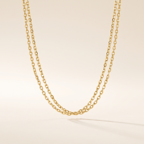 Italian 1.1mm 18kt Gold Over Sterling Cable-Chain Necklace – Albella Jewelry