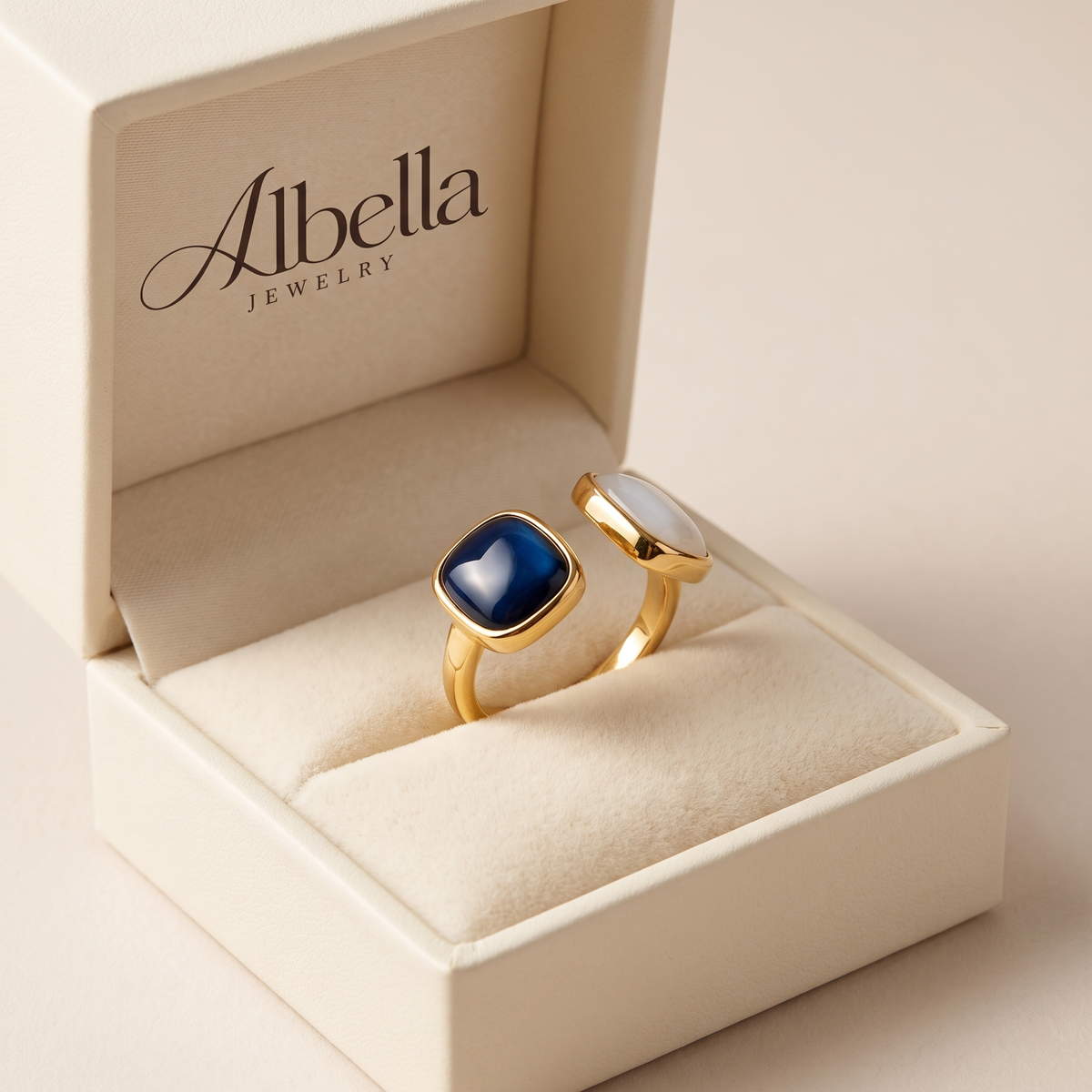 Open Statement Cocktail Ring in Albella Jewelry gift box