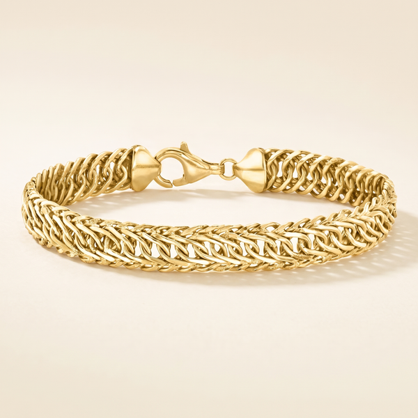 14kt Yellow Gold-Plated Cestina-Link Bracelet – Albella Jewelry