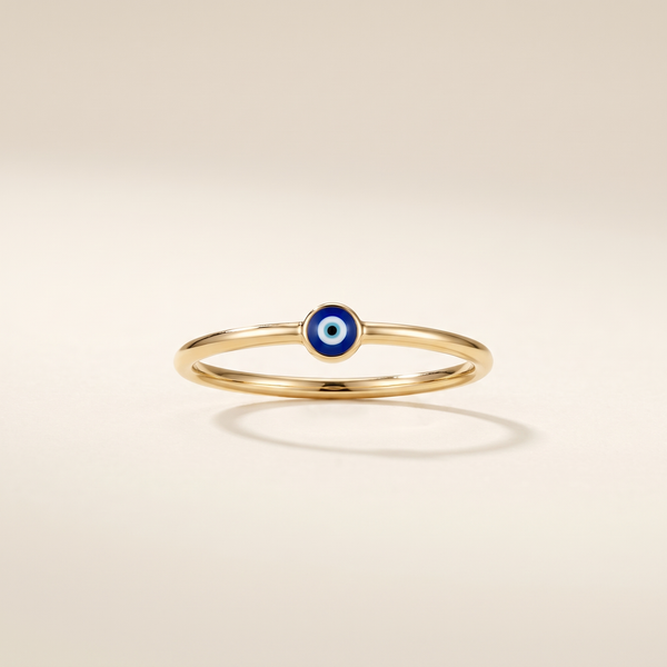Blue Evil Eye Stacking Ring – Albella Jewelry