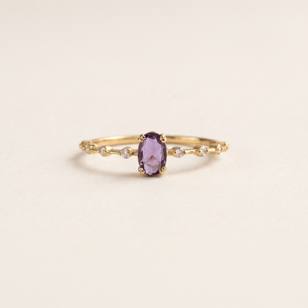 Oval Amethyst Stacking Ring – Albella Jewelry