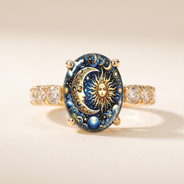 Sun Pattern Gold Ring – Albella Jewelry
