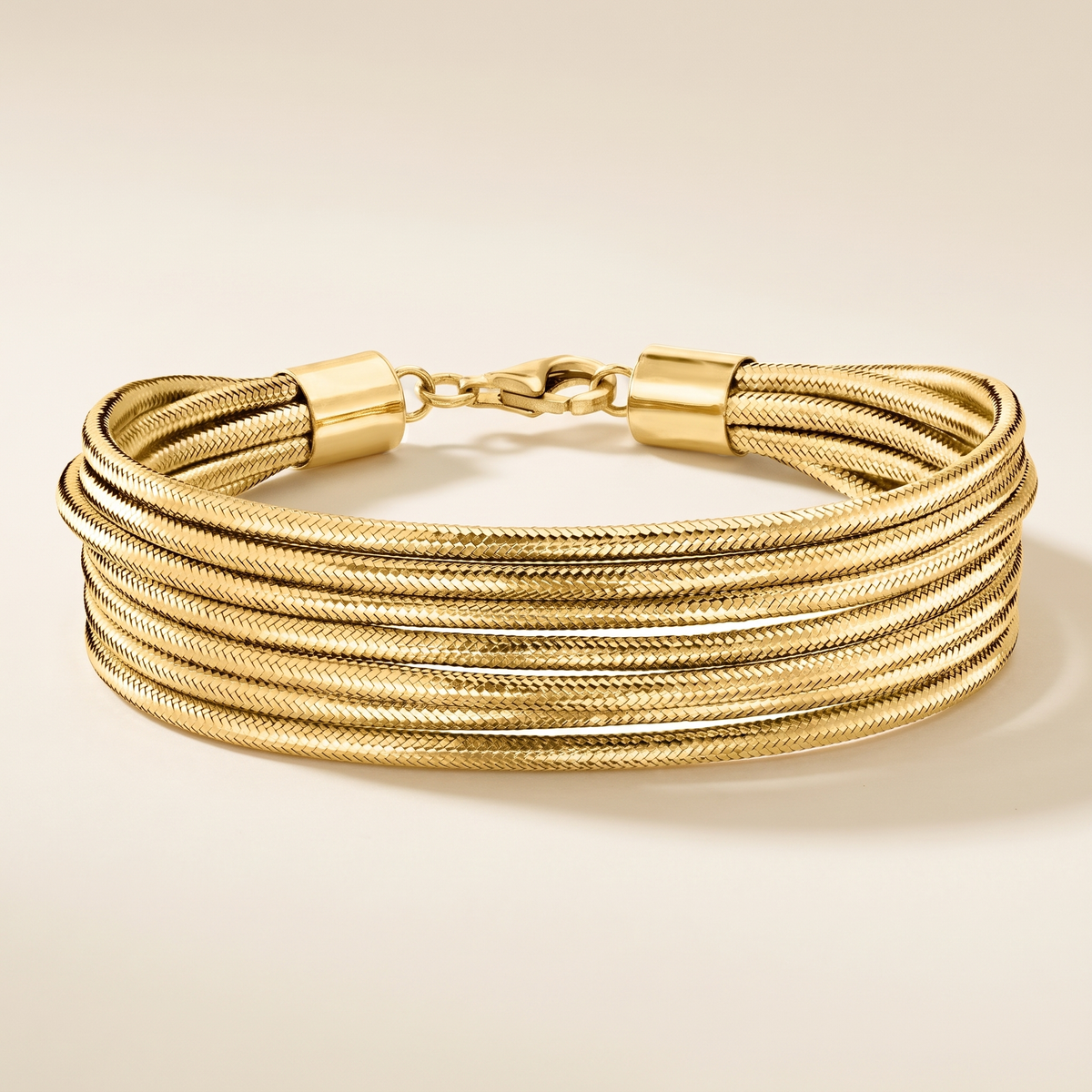 Italian Flex Multi-Row Bracelet with 18kt Gold Over Sterling – Albella Jewelry