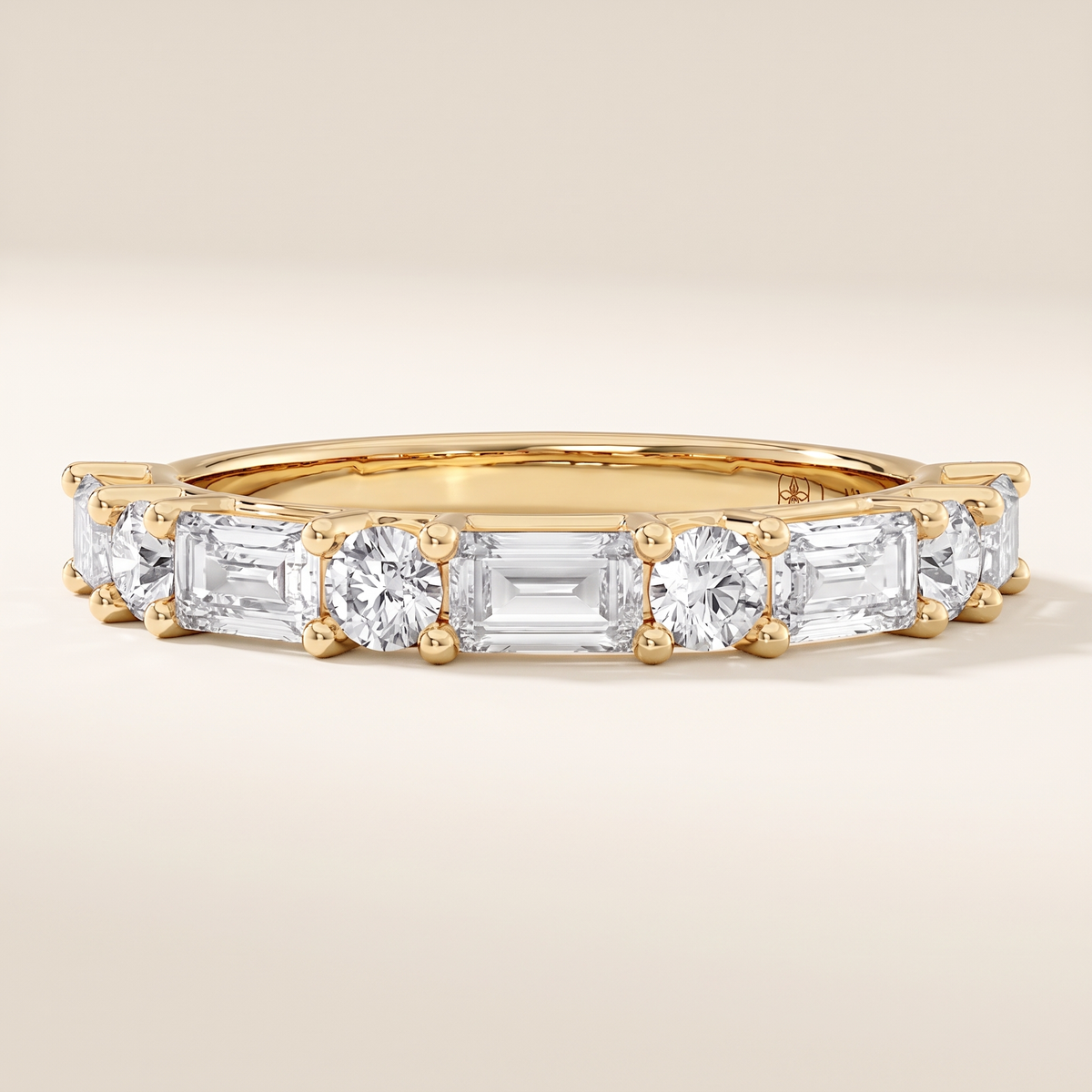 Della Half Eternity Alternating Diamond Band – Albella Jewelry