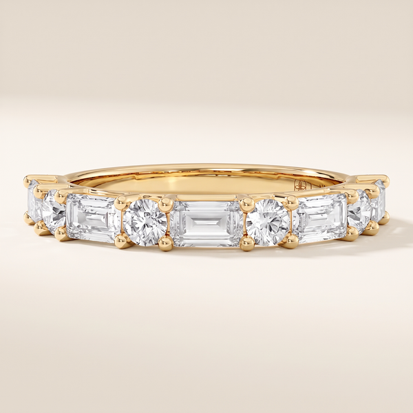 Della Half Eternity Alternating Diamond Band – Albella Jewelry