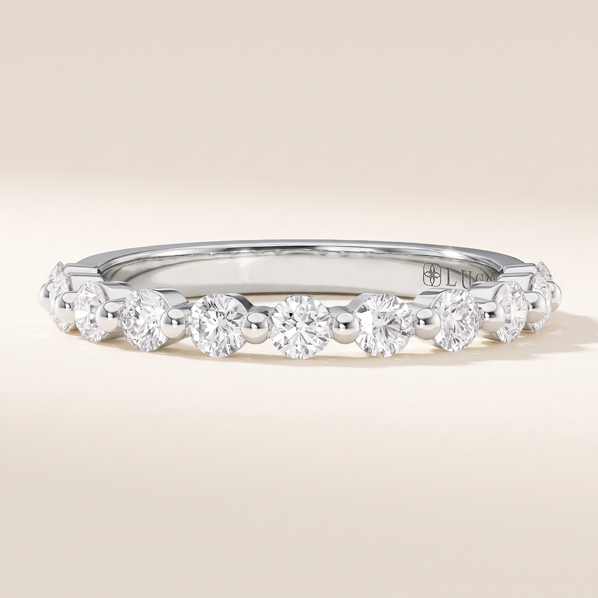 Chiesa Floating Shared Prong Diamond Band – Albella Jewelry
