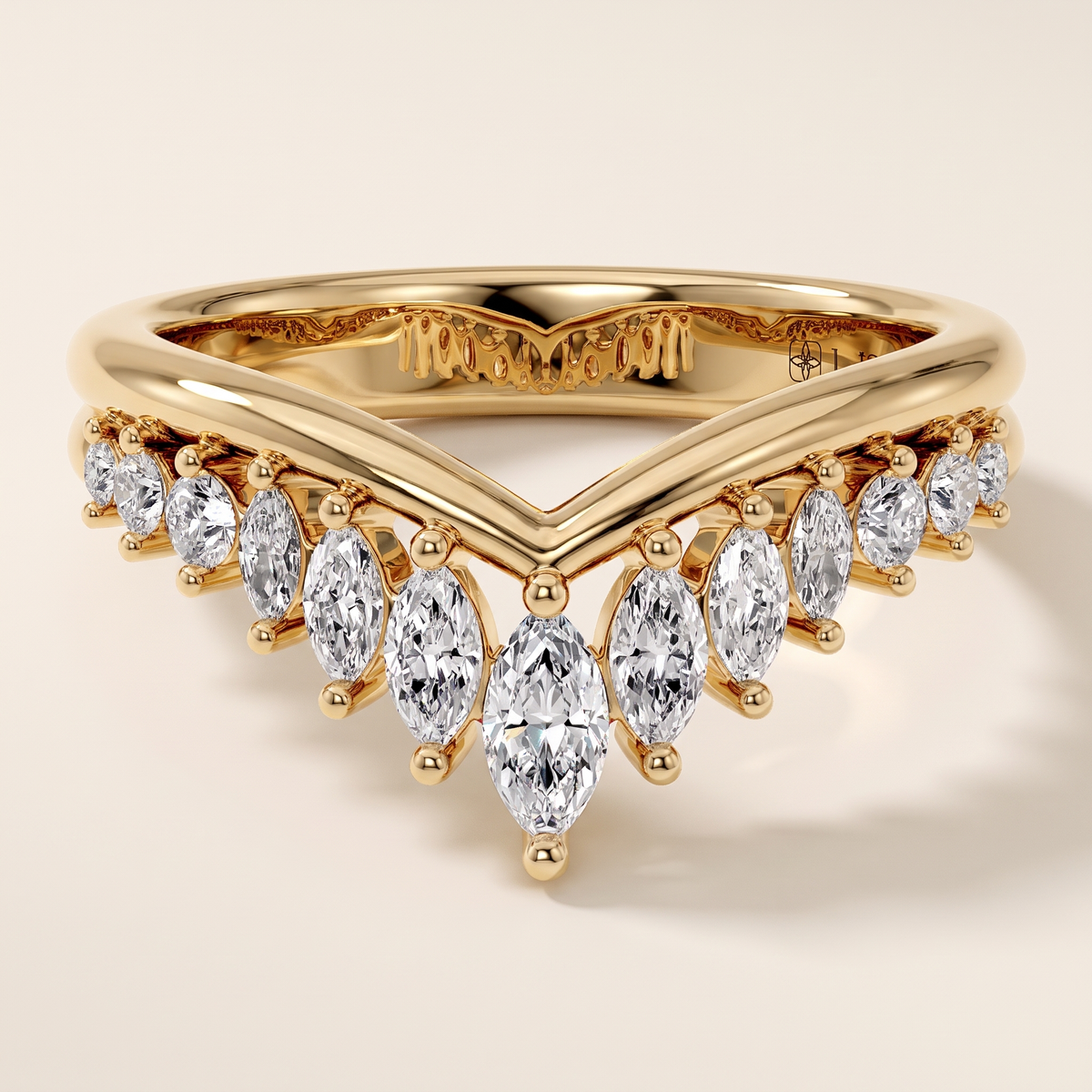 Chevron Marquise Diamond Half Eternity Ring – Albella Jewelry