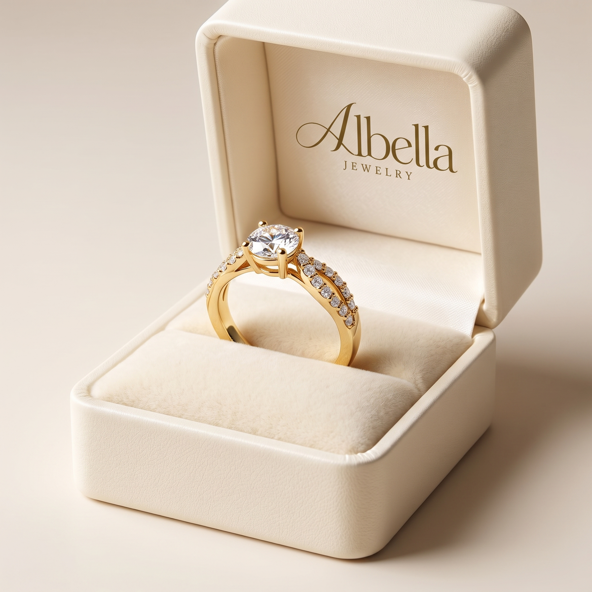 Elegant Eternity Band Ring in Albella Jewelry gift box