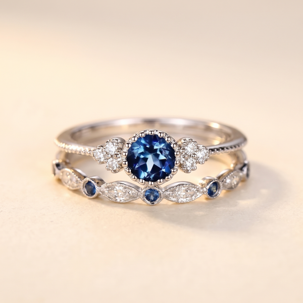Elegant Sapphire Halo Ring – Albella Jewelry