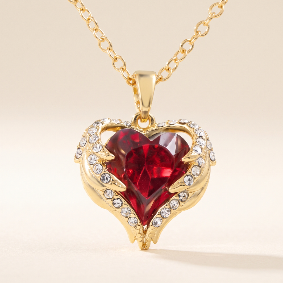 Elegant Ruby Heart Necklace – Albella Jewelry