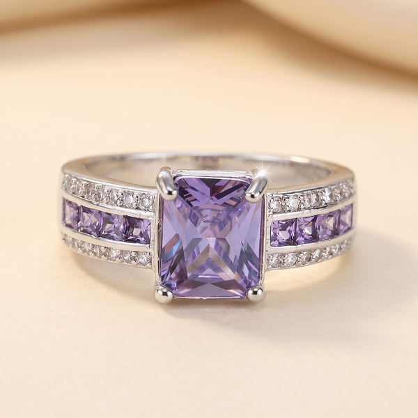 Elegant Amethyst Channel Ring – Albella Jewelry