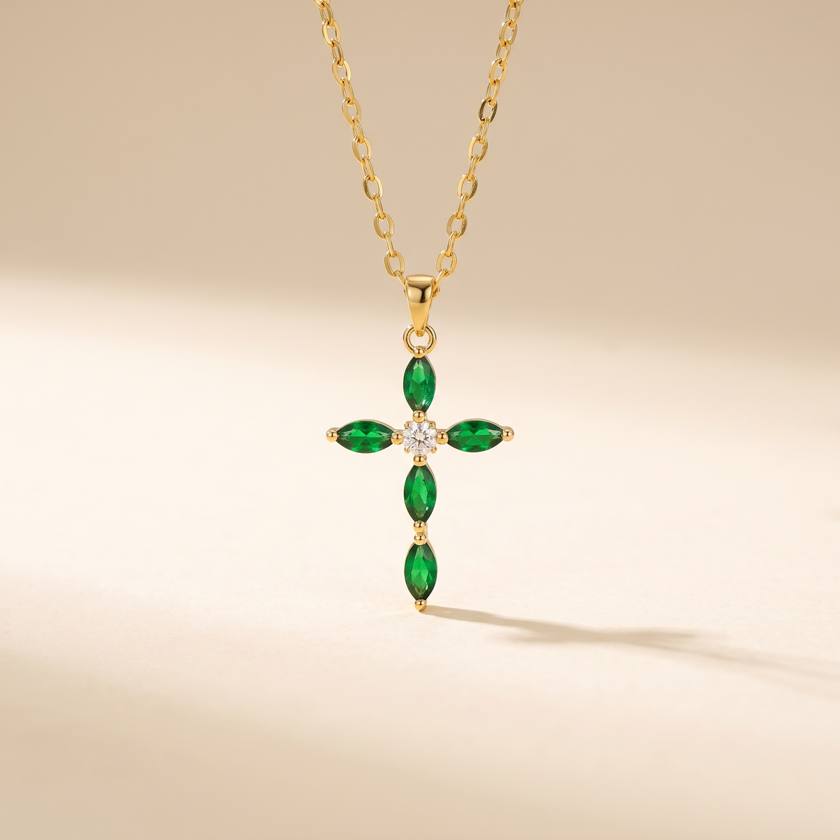 Elegant Emerald Marquise Necklace – Albella Jewelry