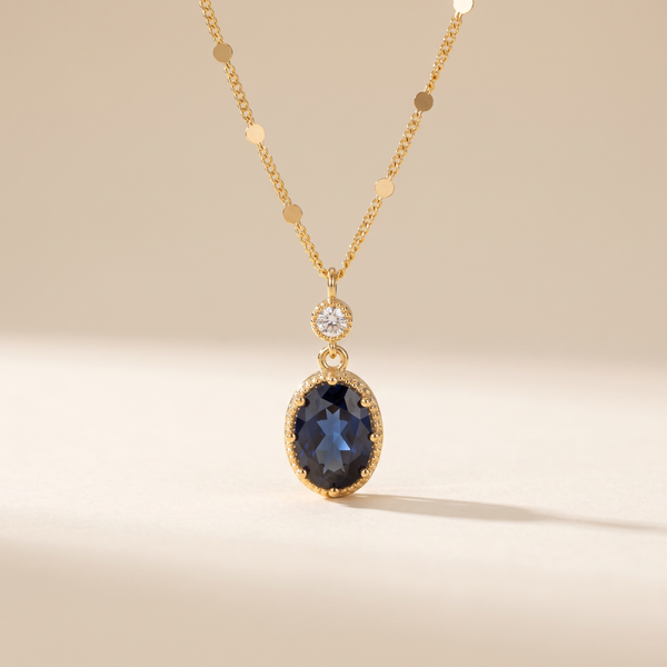 Elegant Sapphire Oval Necklace – Albella Jewelry