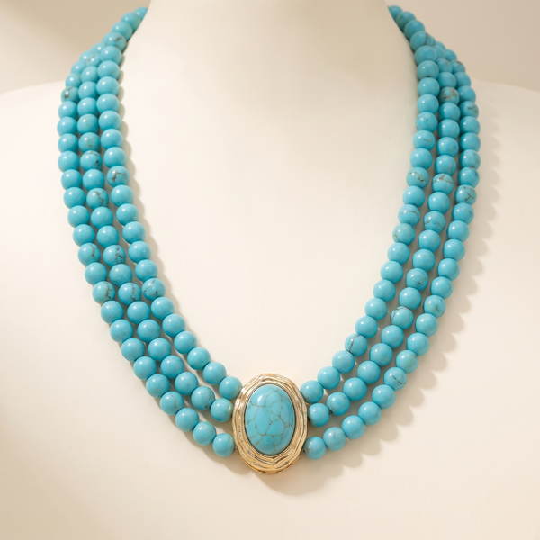 Elegant Vintage Turquoise Beaded Necklace – Albella Jewelry