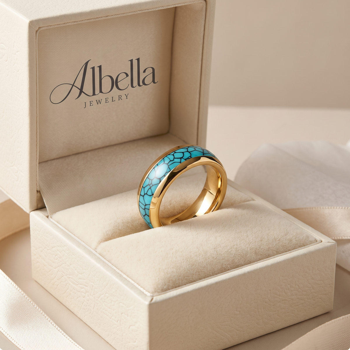 Tidecrest Signet Gold Ring in Albella Jewelry gift box