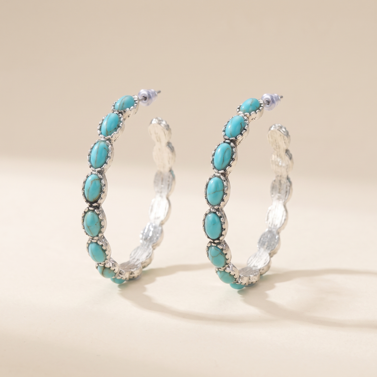 Vintage Bohemian Turquoise Circle Earrings – Albella Jewelry