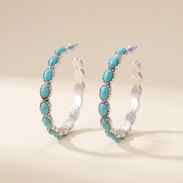 Vintage Bohemian Turquoise Circle Earrings – Albella Jewelry
