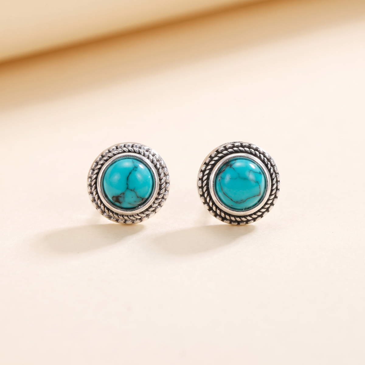 Vintage Bohemian Imitation Turquoise Stud Earrings – Albella Jewelry