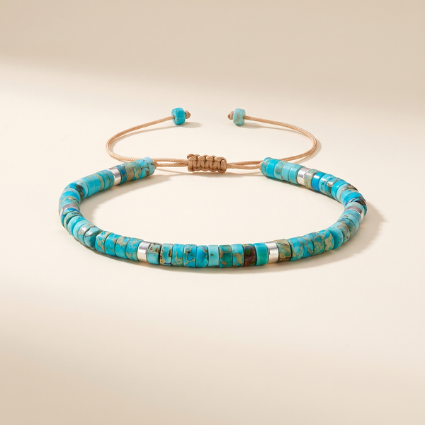 Timeless Delicate Beaded Turquoise Bracelet – Albella Jewelry