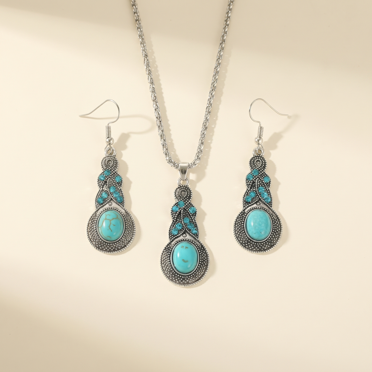 Vintage Turquoise Stones Jewellery Set – Albella Jewelry