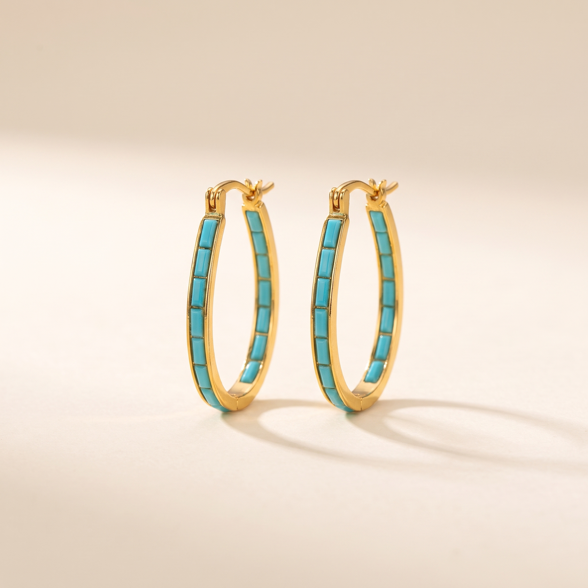 Caspian Edge Gold Hoops – Albella Jewelry