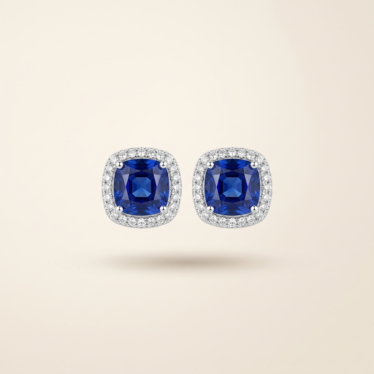 Sapphire Square Stud Earrings – Albella Jewelry