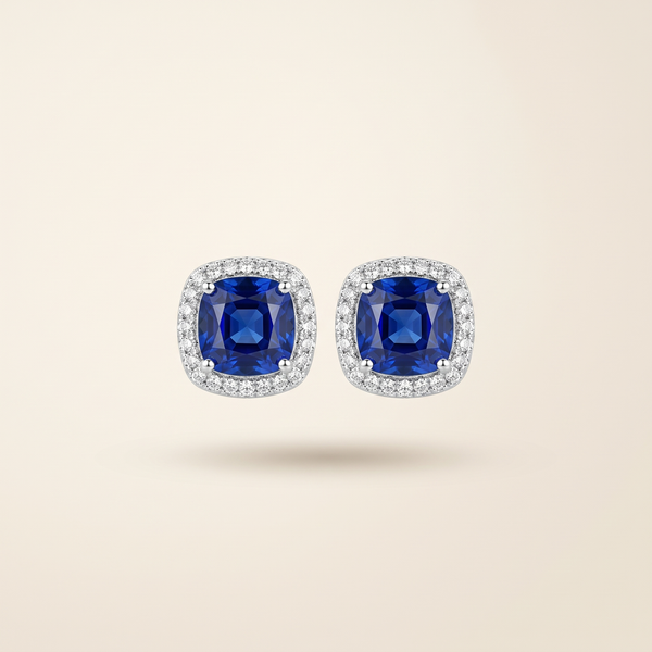 Sapphire Square Stud Earrings – Albella Jewelry