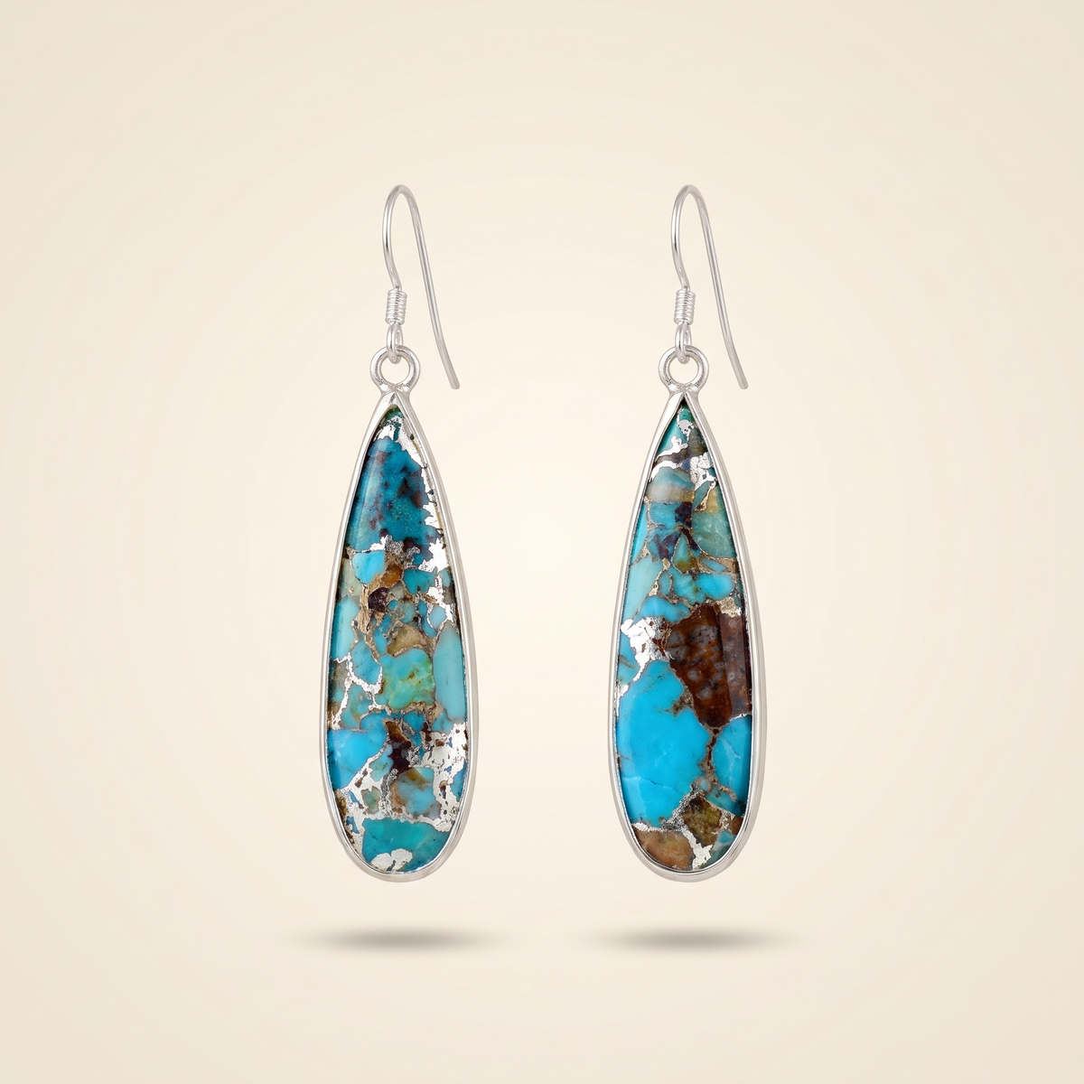 Chic Turquoise Jasper Teardrop Earrings – Albella Jewelry