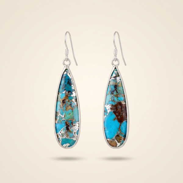 Chic Turquoise Jasper Teardrop Earrings – Albella Jewelry