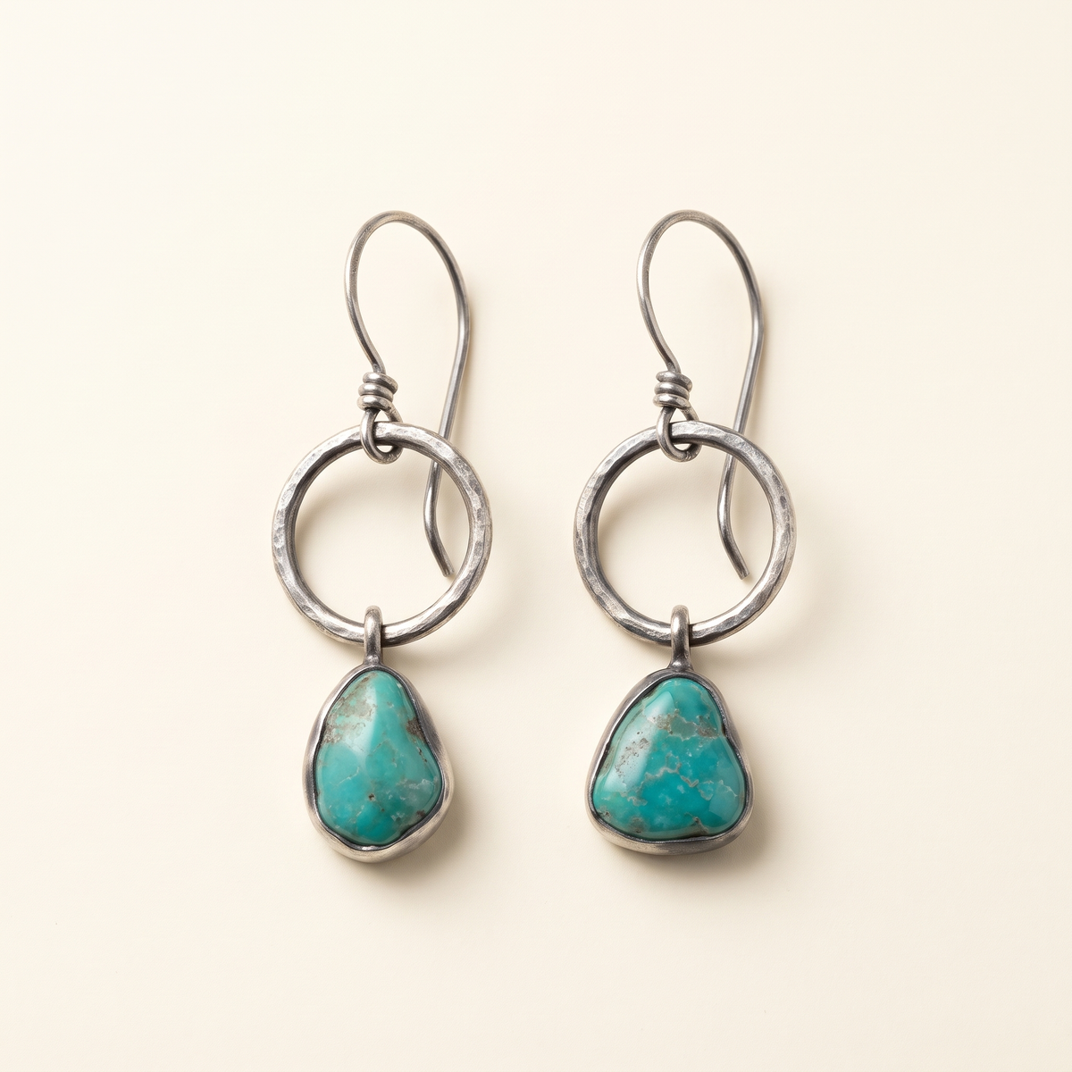 Turquoise Stone Earrings in Vintage Silver – Albella Jewelry