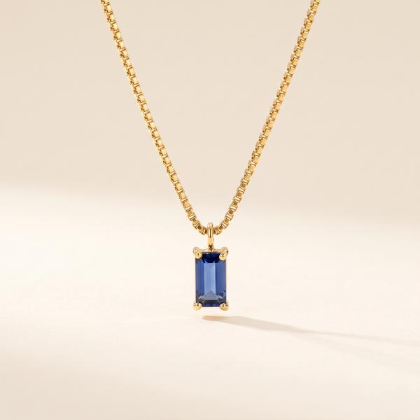 Minimalist Sapphire Pendant Necklace – Albella Jewelry