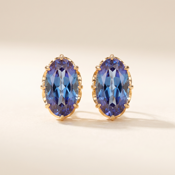 Golden Blue Bloom Earrings – Albella Jewelry