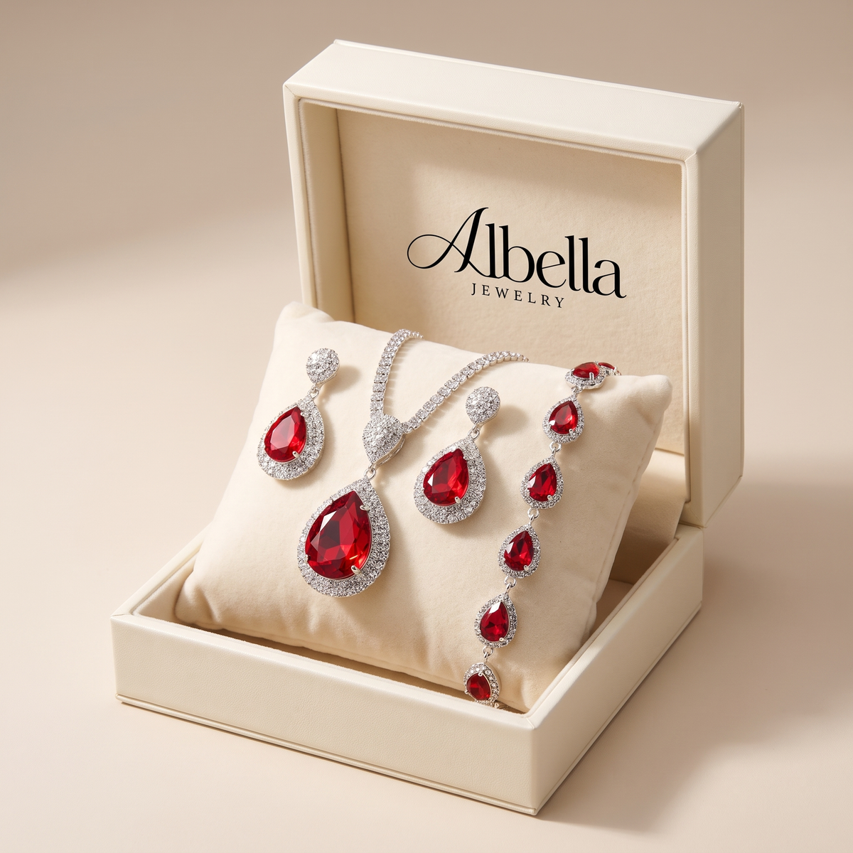 Thalira Bloodwynne Jewelry Set in Albella Jewelry gift box