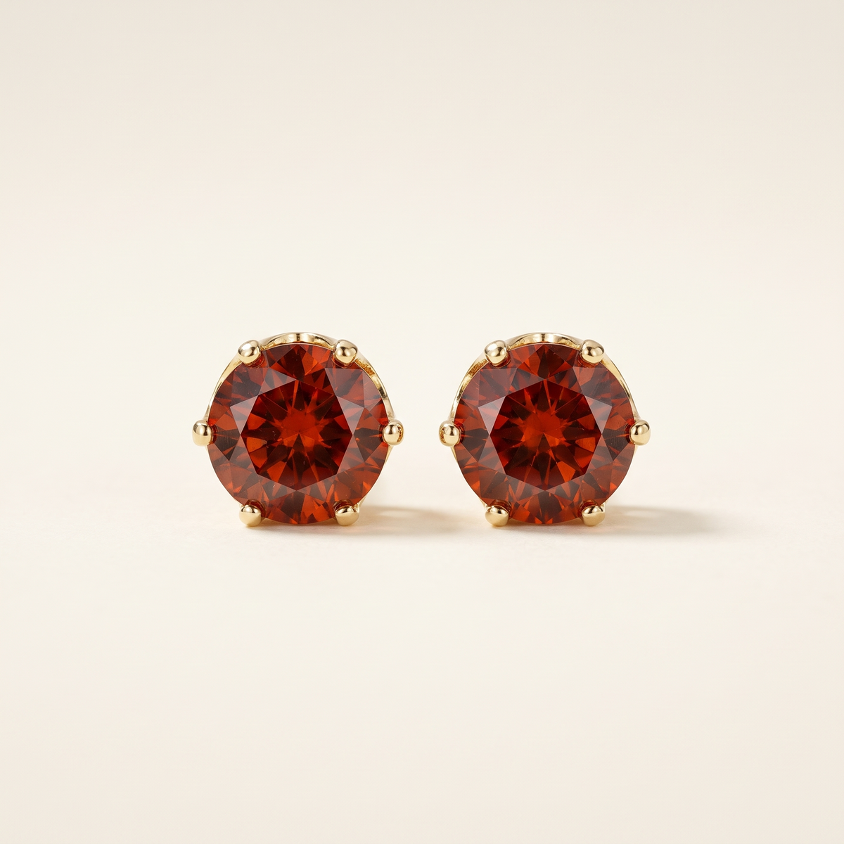 Ruby Round Stud Earrings – Albella Jewelry