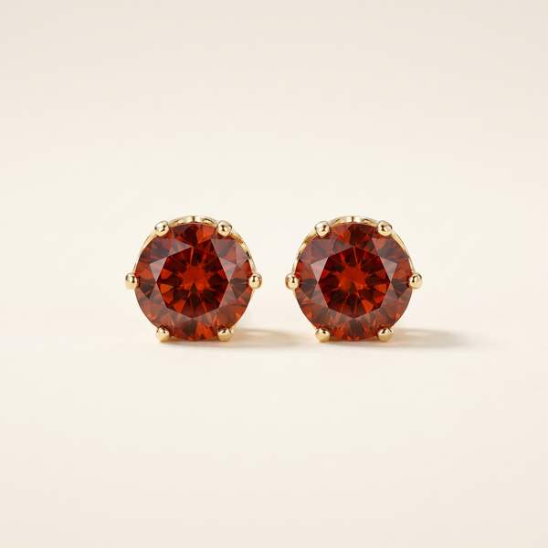 Ruby Round Stud Earrings – Albella Jewelry