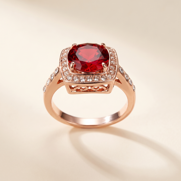 Ruby Halo Statement Ring – Albella Jewelry