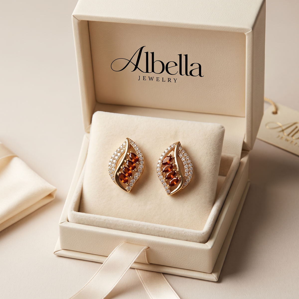Isola Rosavere Earrings in Albella Jewelry gift box