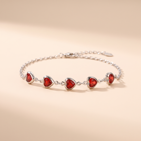 Ophelyra Garnetelle Bracelet White Gold – Albella Jewelry