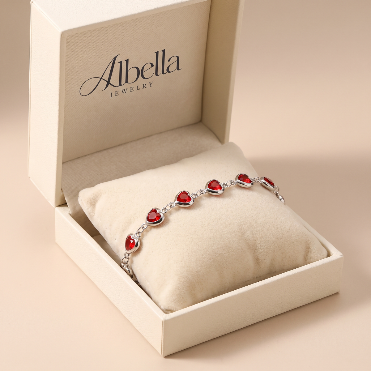 Ophelyra Garnetelle Bracelet White Gold in Albella Jewelry gift box